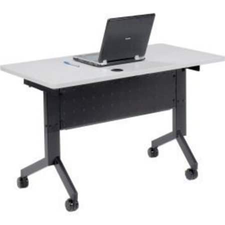 GLOBAL EQUIPMENT Interion    Flip-Top Training Table, 48"L x 24"W, Gray 695218
